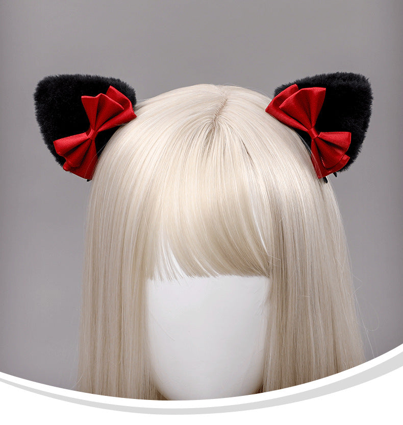 One Piece Dropshipping Handmade Japanese Style Cute Lolita Hair Accessories Pair Clip Lolita Beast Ear Side Clip Hair Accessories Cat Ear Hair Clip