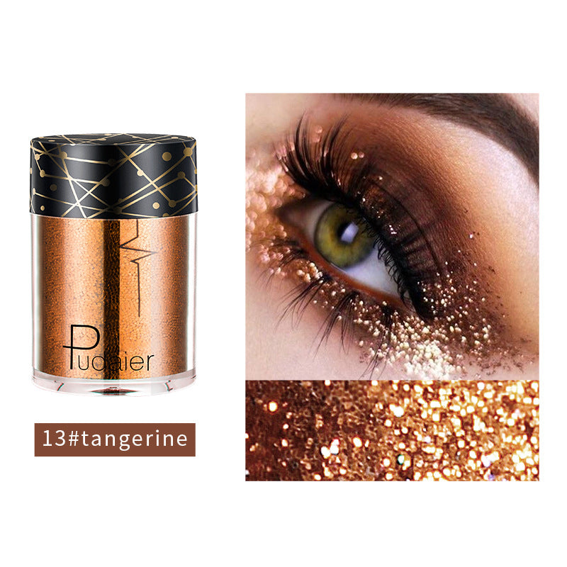 Pudaier Monochrome Eyeshadow Glitter Sequins Mermaid Princess Pearlescent Easy-to-Color 36 Colors Eyeshadow