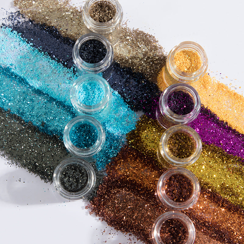 Pudaier Monochrome Eyeshadow Glitter Sequins Mermaid Princess Pearlescent Easy-to-Color 36 Colors Eyeshadow
