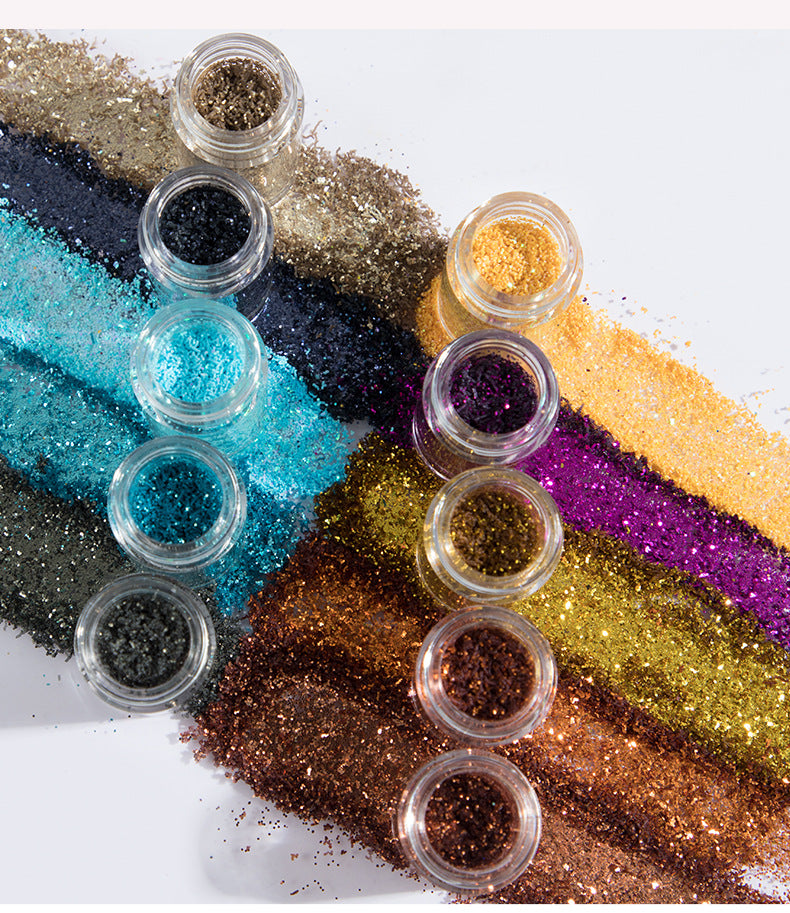 Pudaier Monochrome Eyeshadow Glitter Sequins Mermaid Princess Pearlescent Easy-to-Color 36 Colors Eyeshadow