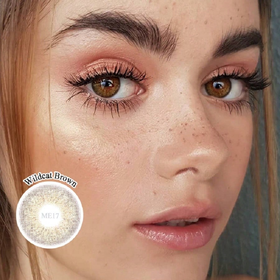 1 par de lentes de contacto cosméticas de color marrón Wildcat para ojos oscuros de 14,2 mm