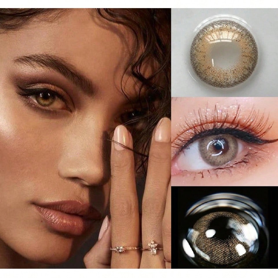 1 par de lentes de contacto cosméticas de color marrón Wildcat para ojos oscuros de 14,2 mm