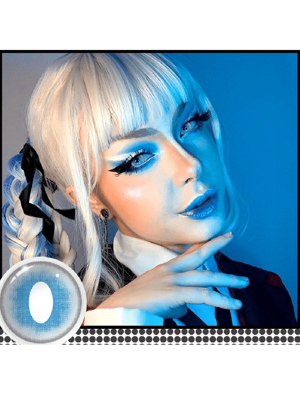 1 par/2 lentes de contacto Ragdoll Cat Blue, lentes de contacto cosméticas de colores para ojos oscuros de 14,2 mm