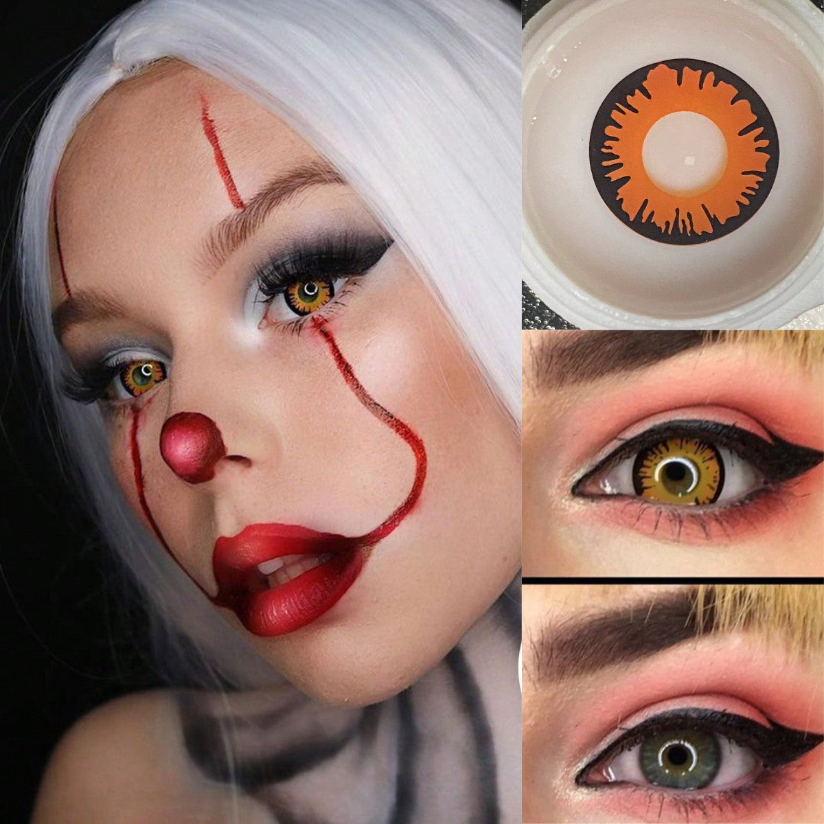 1 par/2 lentes de contacto Wilight Bella Orange de color cosmético Helloween para ojos oscuros de 14,2 mm