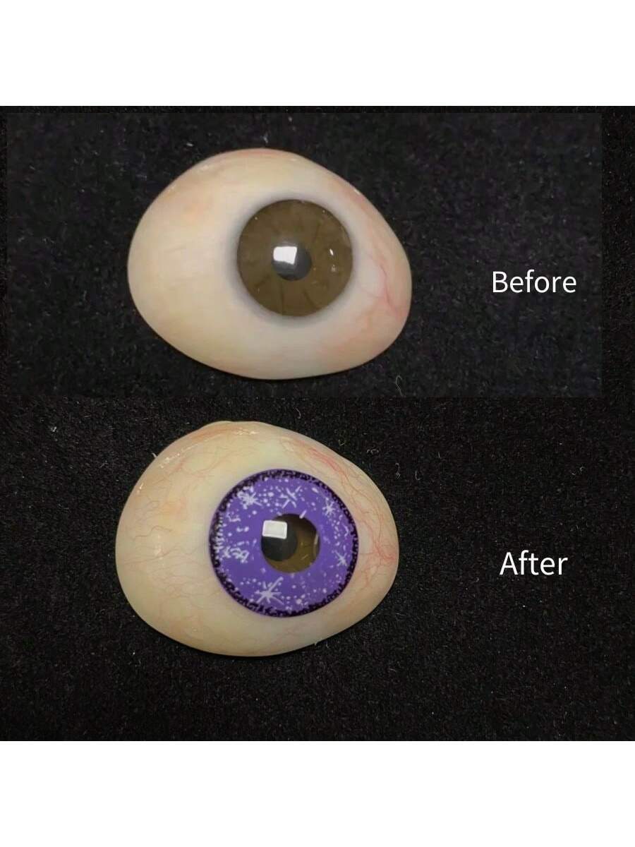 1pair/2Pces Midisummer Starry Sky Purple Yellow Contact Lenses Colored Cosmetic Beauty Contact Lens For Dark Eye Lens 14.2mm