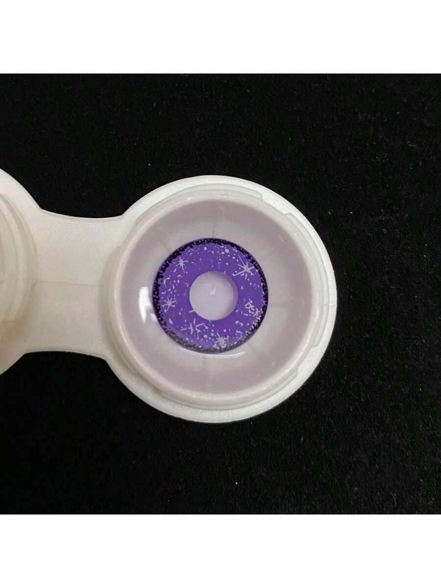 1pair/2Pces Midisummer Starry Sky Purple Yellow Contact Lenses Colored Cosmetic Beauty Contact Lens For Dark Eye Lens 14.2mm