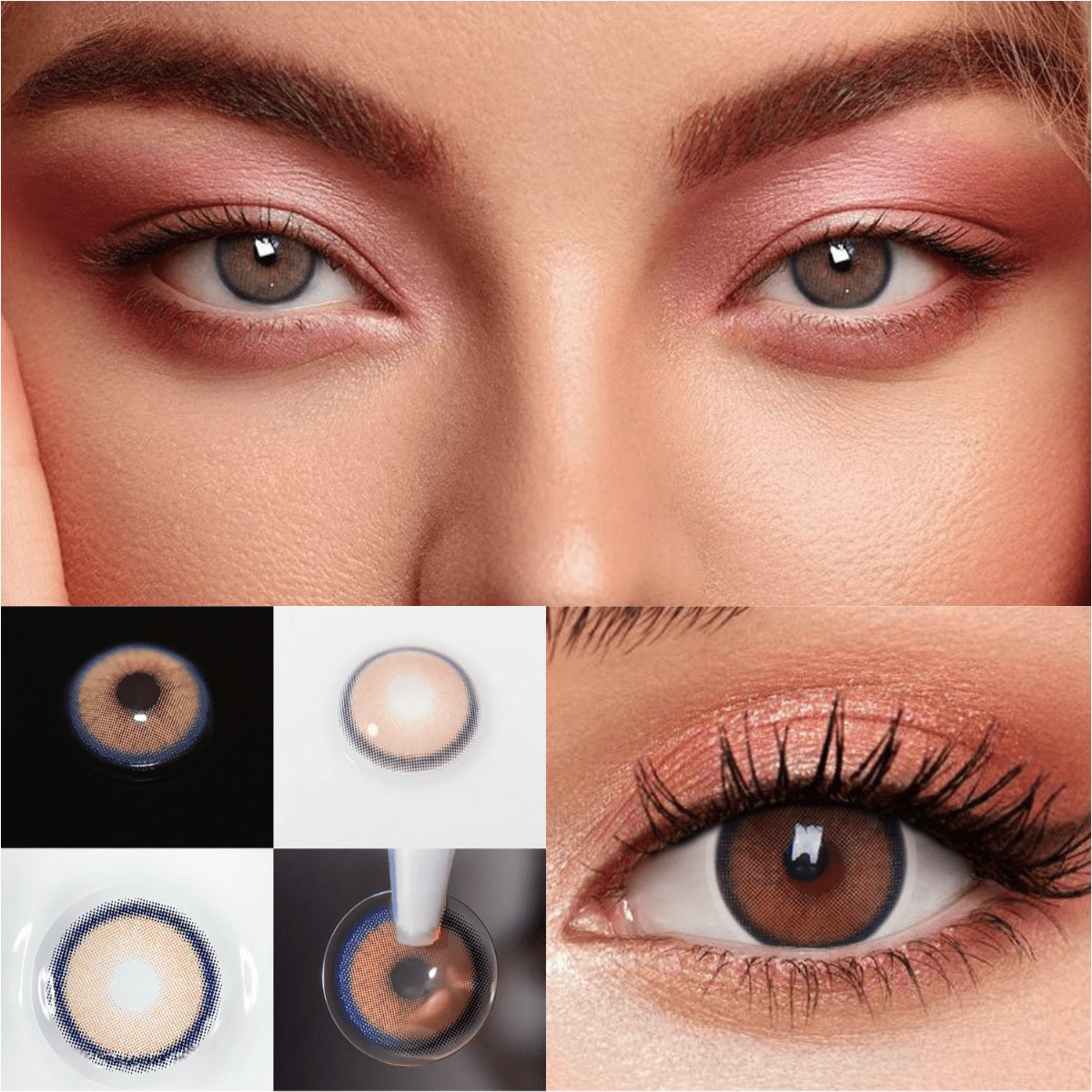 1Pairs/2Pces X Brown Flare Contact Lenses Colored Cosmetic Beauty Contact Lens For Dark Eye Lens 14.2mm