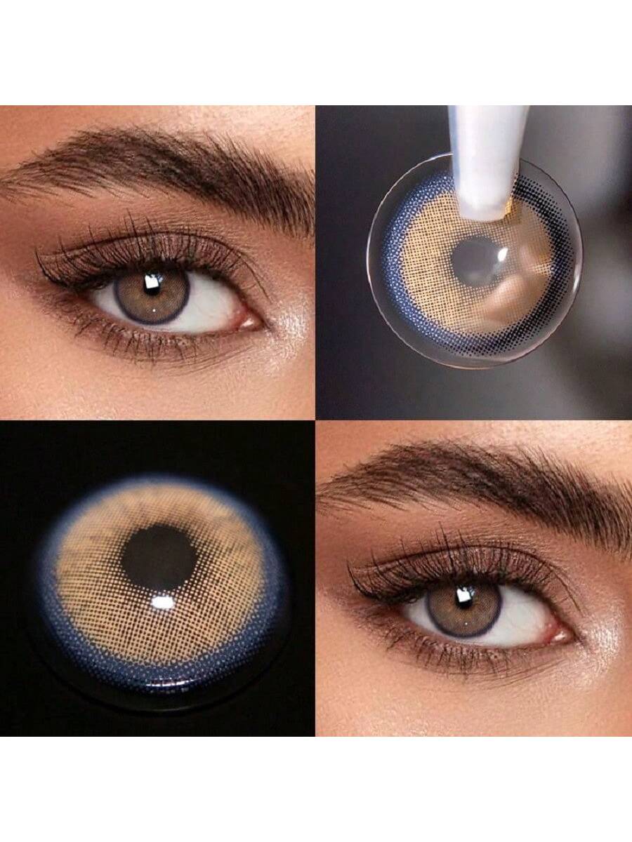 1Pairs/2Pces X Brown Flare Contact Lenses Colored Cosmetic Beauty Contact Lens For Dark Eye Lens 14.2mm
