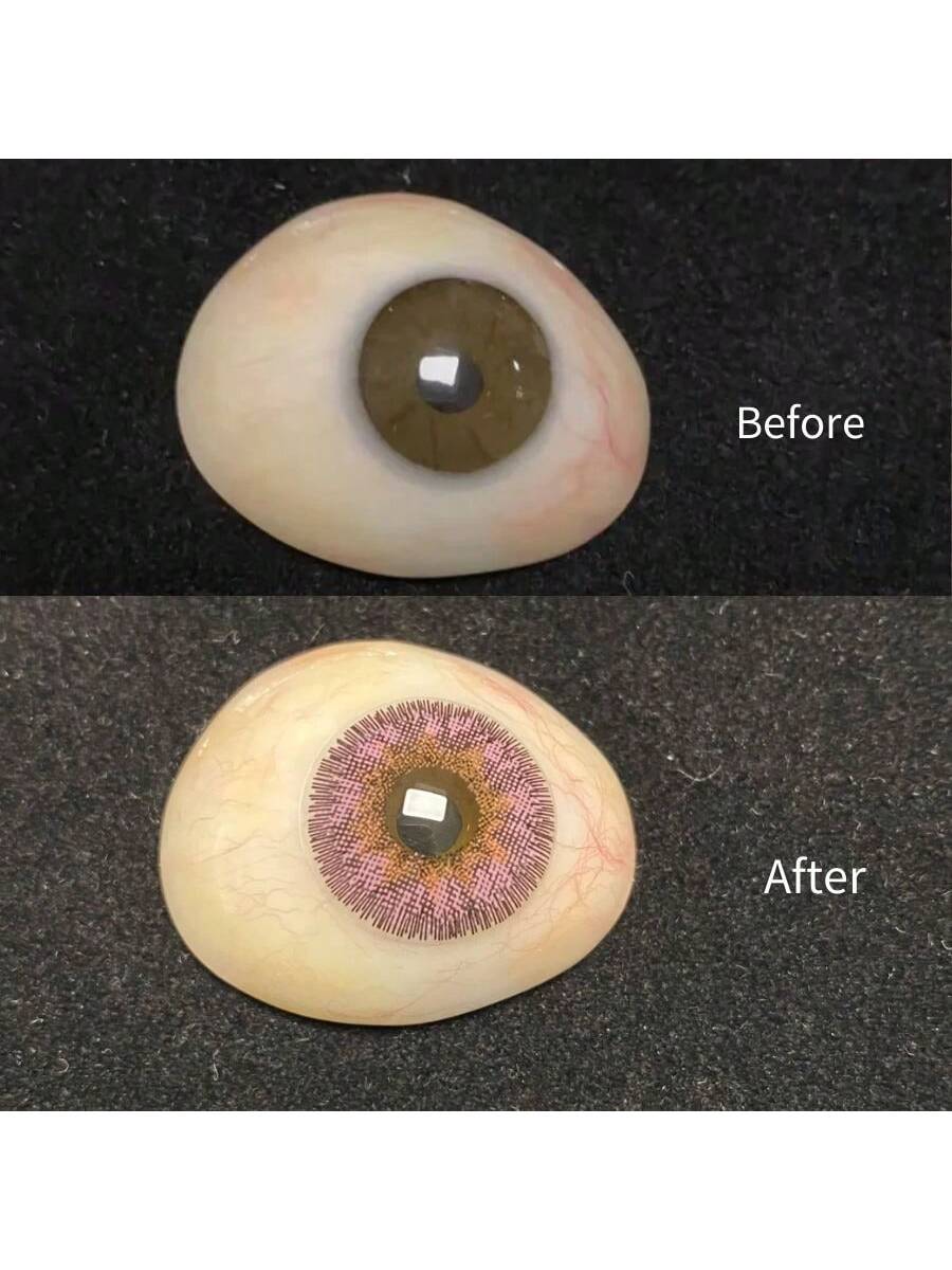 1Pairs/2Pces Wild Pink Contact Lenses Colored Cosmetic Beauty Contact Lens For Dark Eye Lens 14.2mm