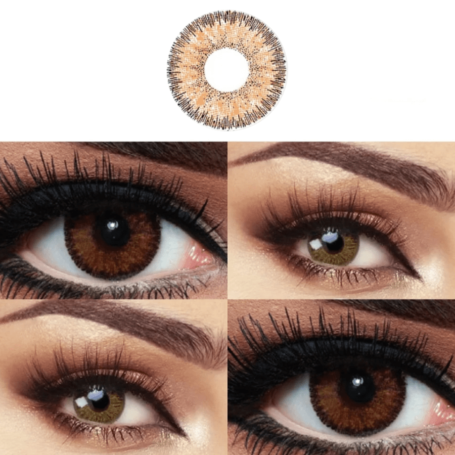 1 par/2 piezas de elegantes lentes de contacto de color marrón desechables de 1 año de 14,2 mm