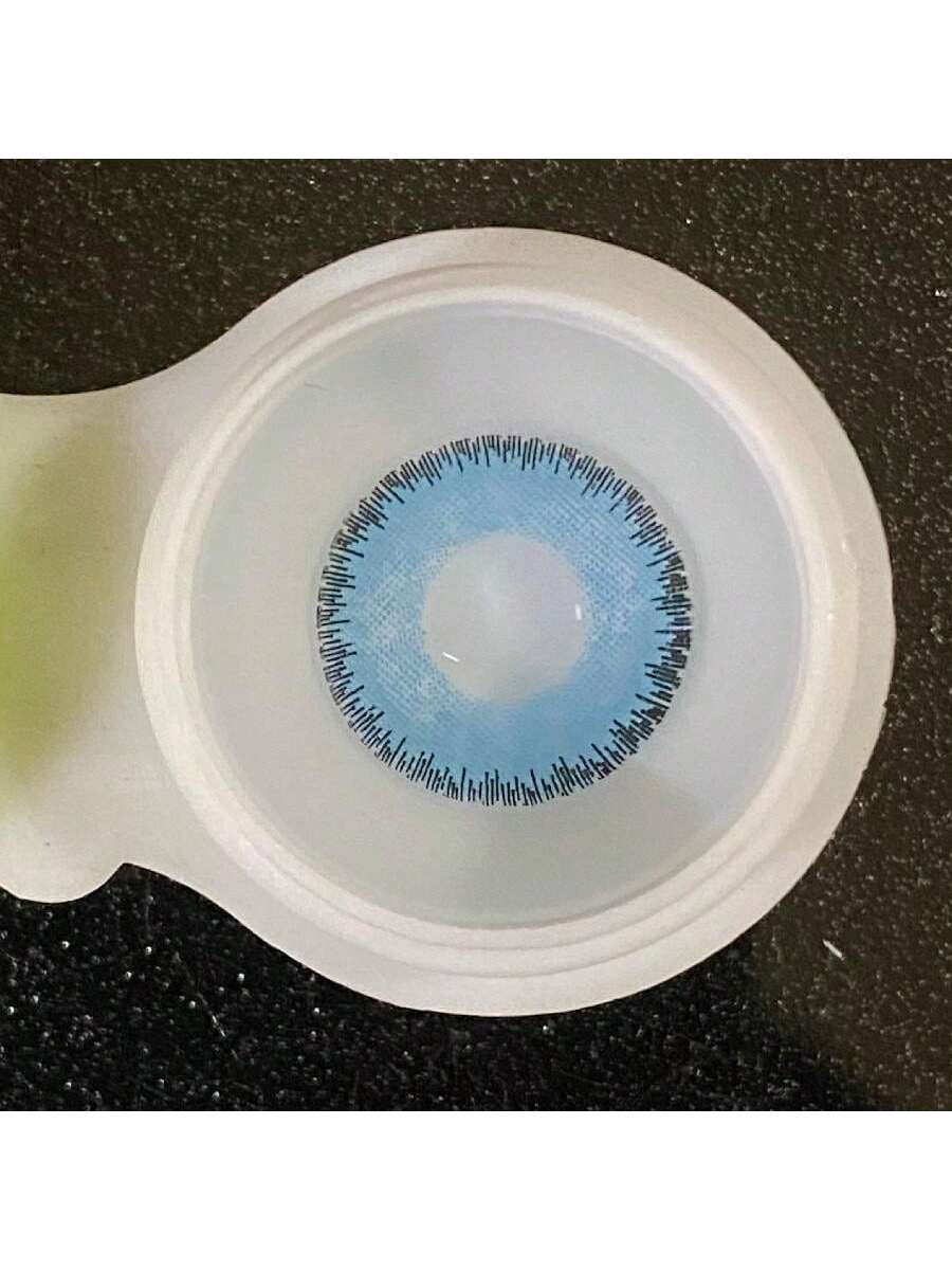 1 par/2 piezas de lentes de contacto cosméticas de color azul pomelo para ojos oscuros de 14,2 mm