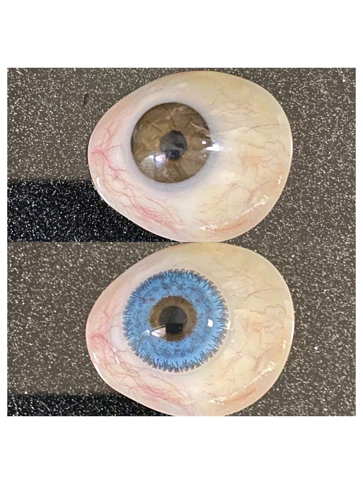 1 par/2 piezas de lentes de contacto cosméticas de color azul pomelo para ojos oscuros de 14,2 mm