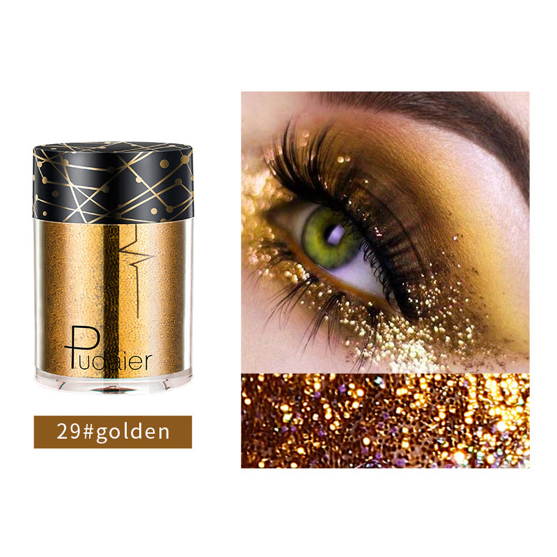 Pudaier Monochrome Eyeshadow Glitter Sequins Mermaid Princess Pearlescent Easy-to-Color 36 Colors Eyeshadow