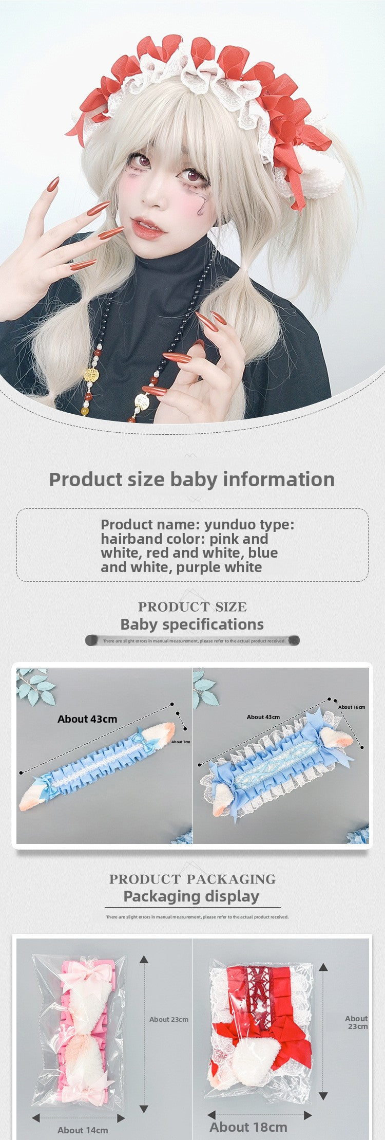 Japanese Harajuku Style Lolita Little Sheep Ear Headband Sweet Girl Soft Cute Imitation Lamb Wool Bow Hair Accessory