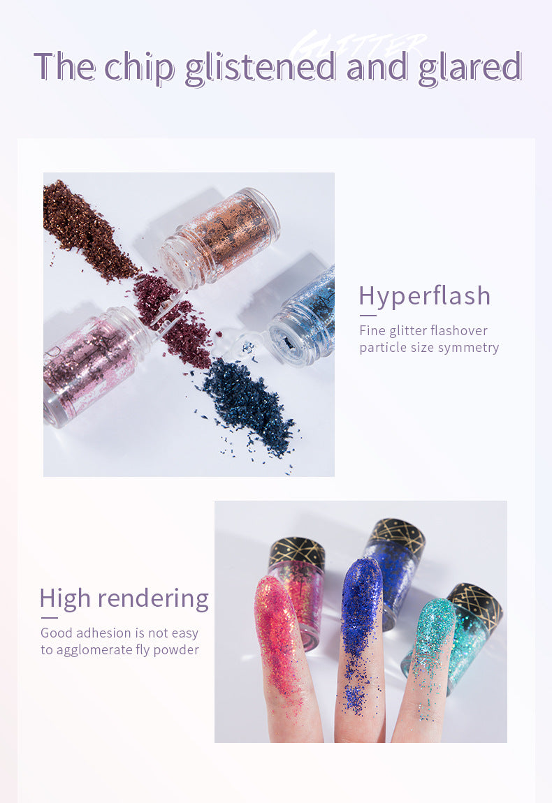 Pudaier Monochrome Eyeshadow Glitter Sequins Mermaid Princess Pearlescent Easy-to-Color 36 Colors Eyeshadow