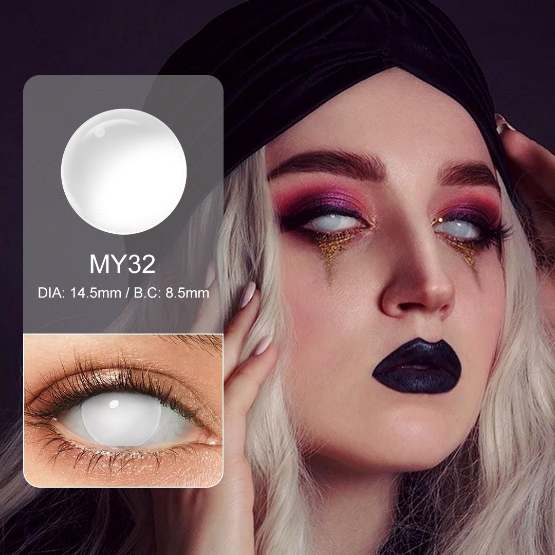 Sharingan Eye Halloween Contact Lenses 1 Pair Yearly Red Cosplay Contact Lenses White Blind Eye Lenses Eye Contacts for Anime Accessories