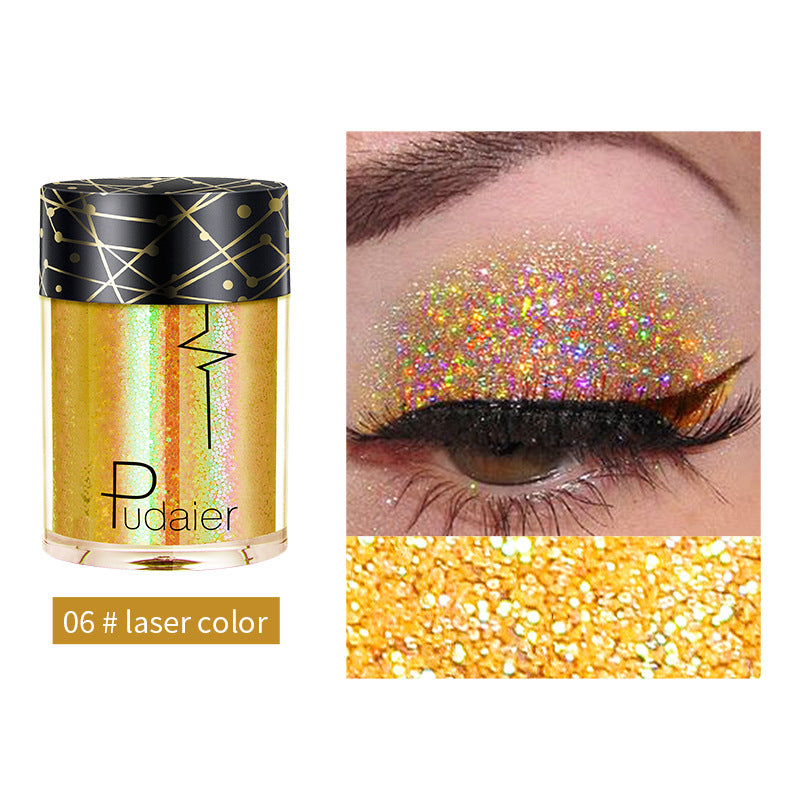 Pudaier Monochrome Eyeshadow Glitter Sequins Mermaid Princess Pearlescent Easy-to-Color 36 Colors Eyeshadow