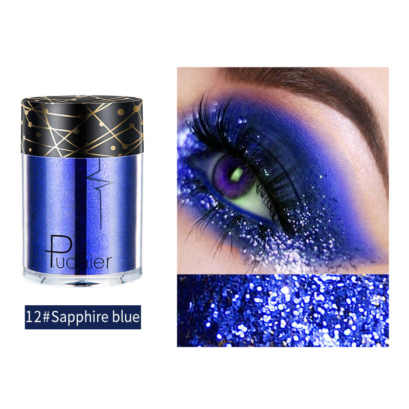Pudaier Monochrome Eyeshadow Glitter Sequins Mermaid Princess Pearlescent Easy-to-Color 36 Colors Eyeshadow