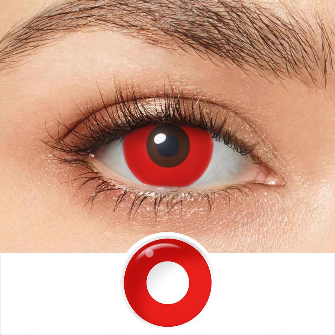 Sharingan Eye Halloween Contact Lenses 1 Pair Yearly Red Cosplay Contact Lenses White Blind Eye Lenses Eye Contacts for Anime Accessories