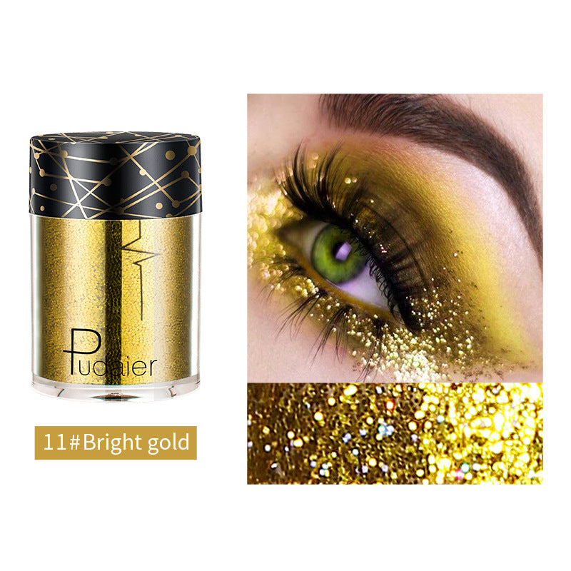 Pudaier Monochrome Eyeshadow Glitter Sequins Mermaid Princess Pearlescent Easy-to-Color 36 Colors Eyeshadow