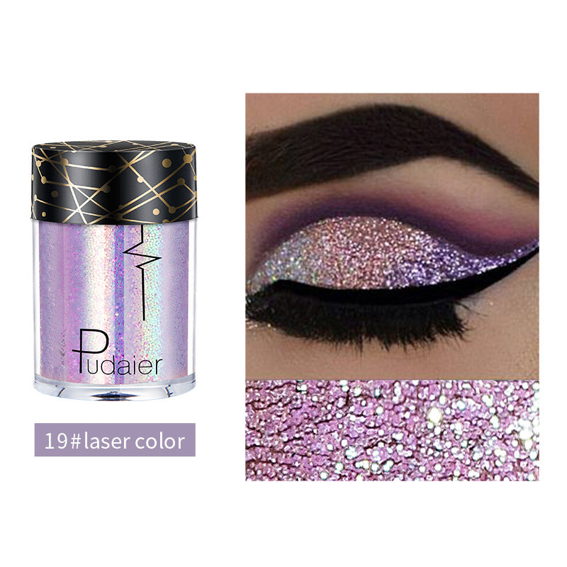 Pudaier Monochrome Eyeshadow Glitter Sequins Mermaid Princess Pearlescent Easy-to-Color 36 Colors Eyeshadow