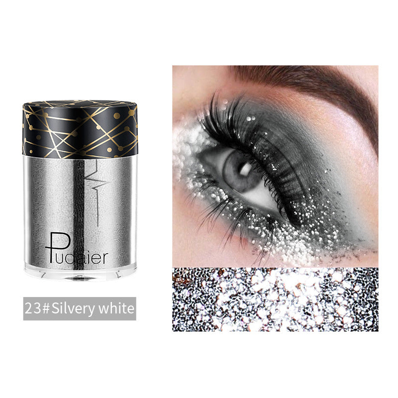 Pudaier Monochrome Eyeshadow Glitter Sequins Mermaid Princess Pearlescent Easy-to-Color 36 Colors Eyeshadow