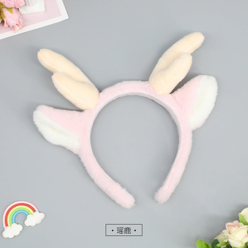 1Pcs Halloween Props Bobo Deer Ear Headband Hair Accessories In Stock Cosplay Accessories Realistic Animal Ear Plush Headwear