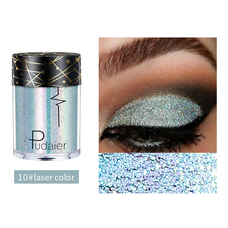 Pudaier Monochrome Eyeshadow Glitter Sequins Mermaid Princess Pearlescent Easy-to-Color 36 Colors Eyeshadow