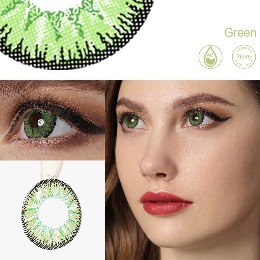 Vika Tricolor Green Color Contact Lenses【PRESCRIPTION】