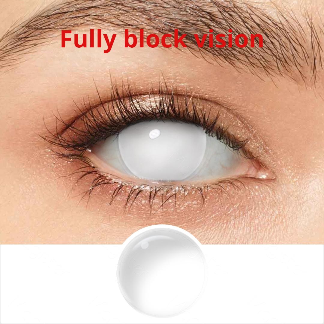Sharingan Eye Halloween Contact Lenses 1 Pair Yearly Red Cosplay Contact Lenses White Blind Eye Lenses Eye Contacts for Anime Accessories