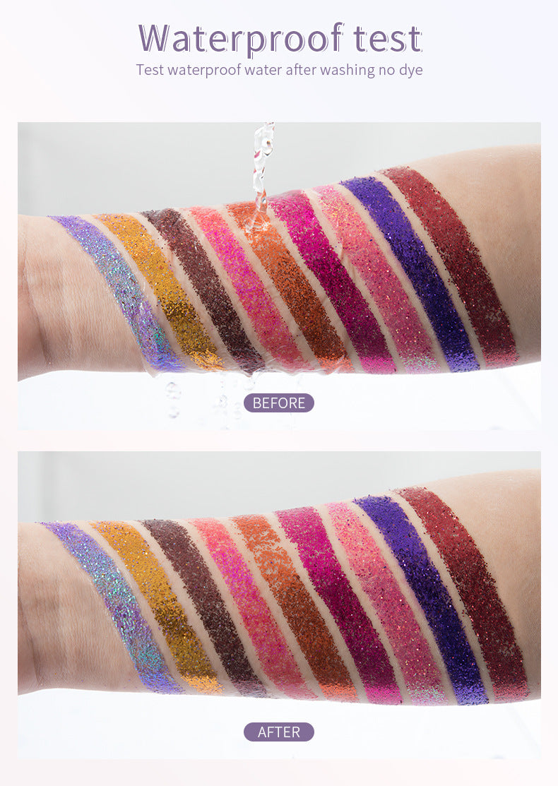 Pudaier Monochrome Eyeshadow Glitter Sequins Mermaid Princess Pearlescent Easy-to-Color 36 Colors Eyeshadow