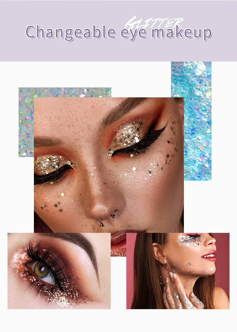 Pudaier Monochrome Eyeshadow Glitter Sequins Mermaid Princess Pearlescent Easy-to-Color 36 Colors Eyeshadow