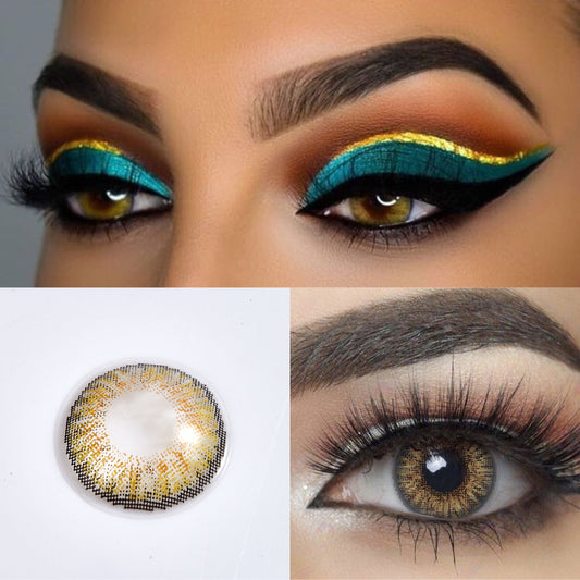 【 1-Day 10Pcs】Three Tone Hazel Daily Color Contact Lenses【Prescription】