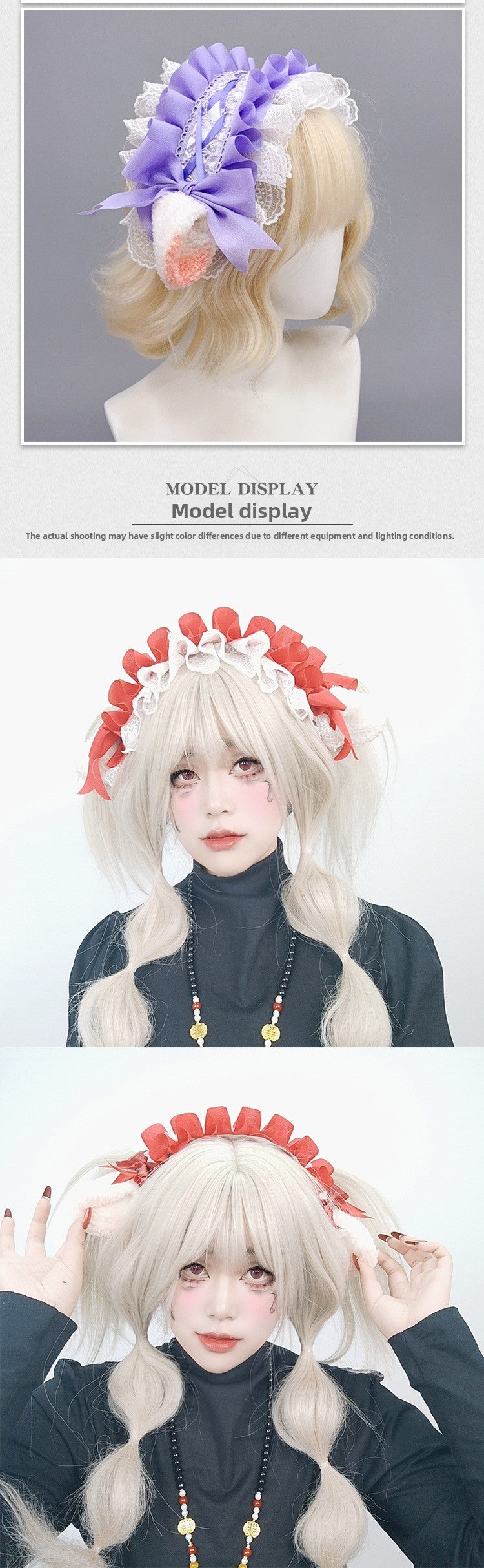 Japanese Harajuku Style Lolita Little Sheep Ear Headband Sweet Girl Soft Cute Imitation Lamb Wool Bow Hair Accessory