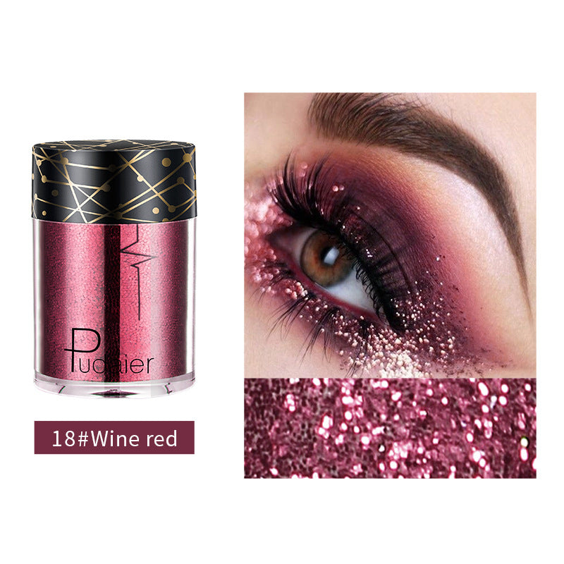 Pudaier Monochrome Eyeshadow Glitter Sequins Mermaid Princess Pearlescent Easy-to-Color 36 Colors Eyeshadow
