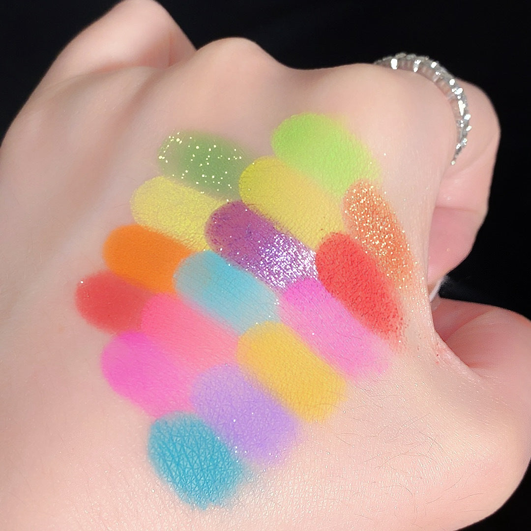 16 Colors Pearlescent Eyeshadow Waterproof Matte New Stage Makeup Glitter Shimmer Misty with Brush Eyeshadow Palette