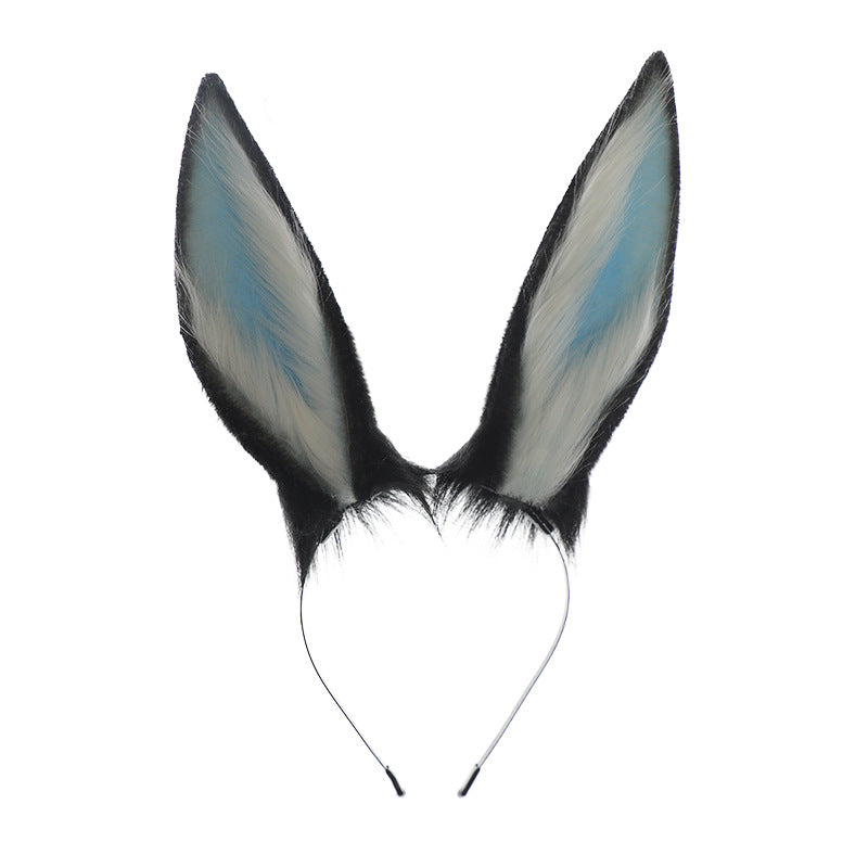 Comic Con Cosplay Headwear Props Blueberry Bunny Realistic Animal Ear Hair Accessories Party Headband Plush Bunny Ear Hairband