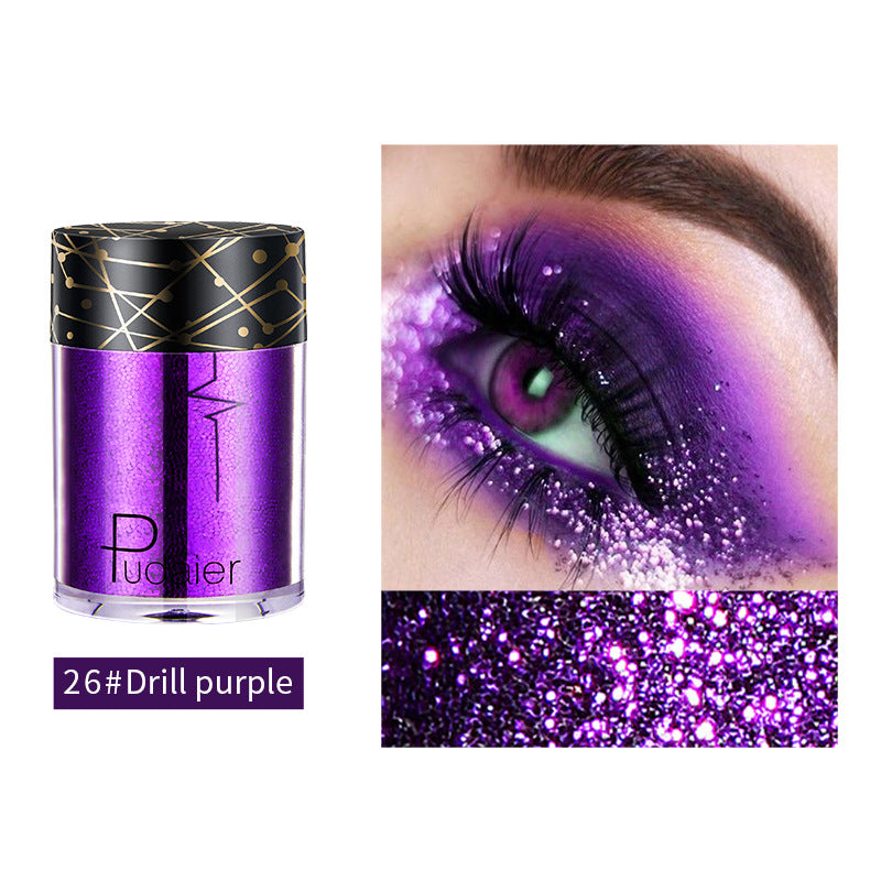 Pudaier Monochrome Eyeshadow Glitter Sequins Mermaid Princess Pearlescent Easy-to-Color 36 Colors Eyeshadow