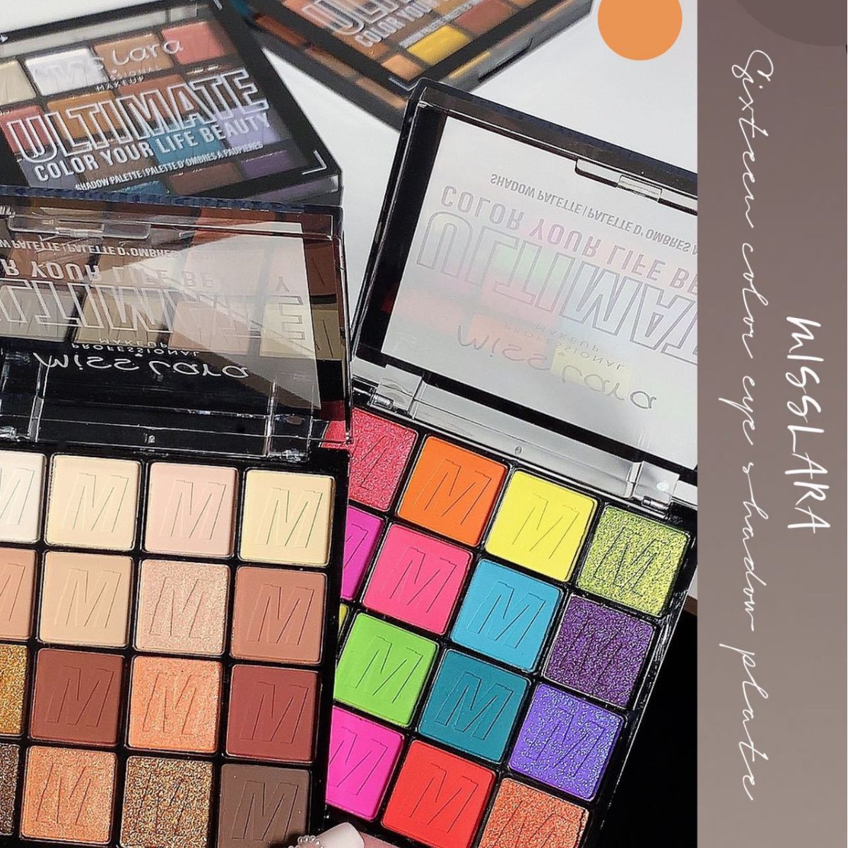 16 Colors Pearlescent Eyeshadow Waterproof Matte New Stage Makeup Glitter Shimmer Misty with Brush Eyeshadow Palette