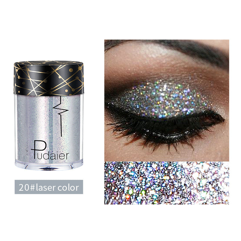 Pudaier Monochrome Eyeshadow Glitter Sequins Mermaid Princess Pearlescent Easy-to-Color 36 Colors Eyeshadow