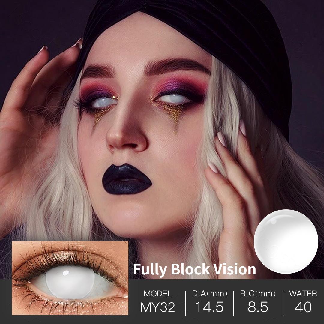 Crazy Lenses Halloween Contact Lenses Blind White Cosplay Contact Lenses Blackout Contacts Anime Accessories For Masquerade