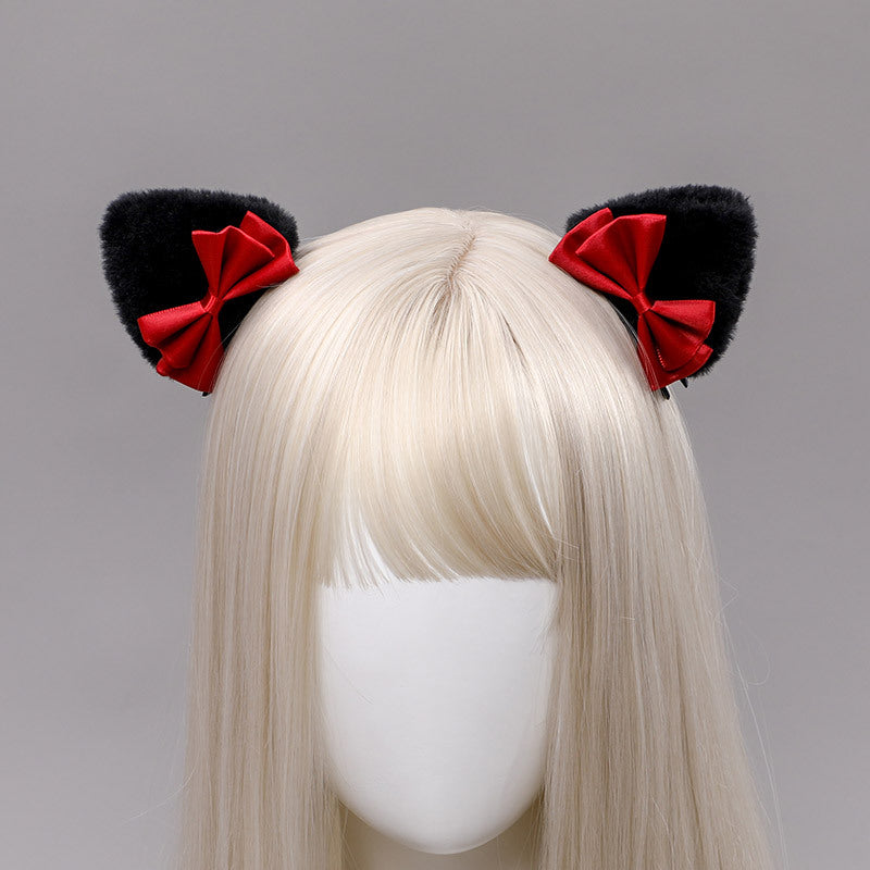 One Piece Dropshipping Handmade Japanese Style Cute Lolita Hair Accessories Pair Clip Lolita Beast Ear Side Clip Hair Accessories Cat Ear Hair Clip