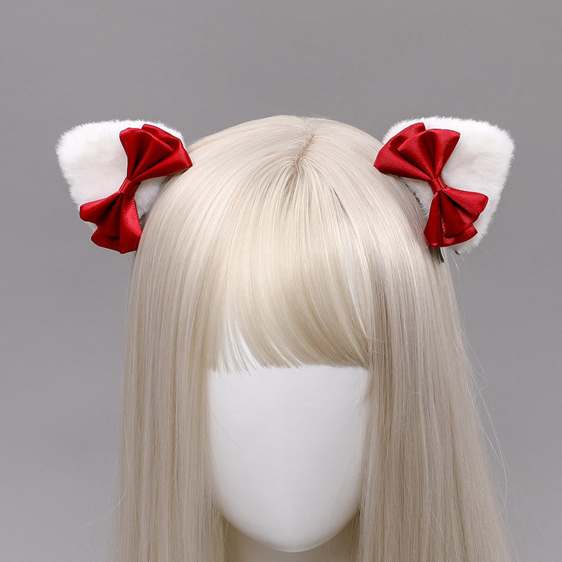 One Piece Dropshipping Handmade Japanese Style Cute Lolita Hair Accessories Pair Clip Lolita Beast Ear Side Clip Hair Accessories Cat Ear Hair Clip