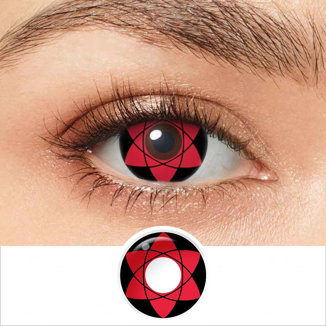 Sharingan Eye Halloween Contact Lenses 1 Pair Yearly Red Cosplay Contact Lenses White Blind Eye Lenses Eye Contacts for Anime Accessories
