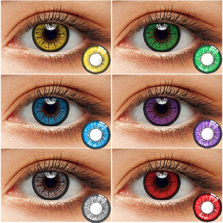 Lentes de contacto de color amarillo Love Word【RECETAS】
