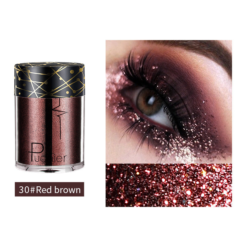 Pudaier Monochrome Eyeshadow Glitter Sequins Mermaid Princess Pearlescent Easy-to-Color 36 Colors Eyeshadow