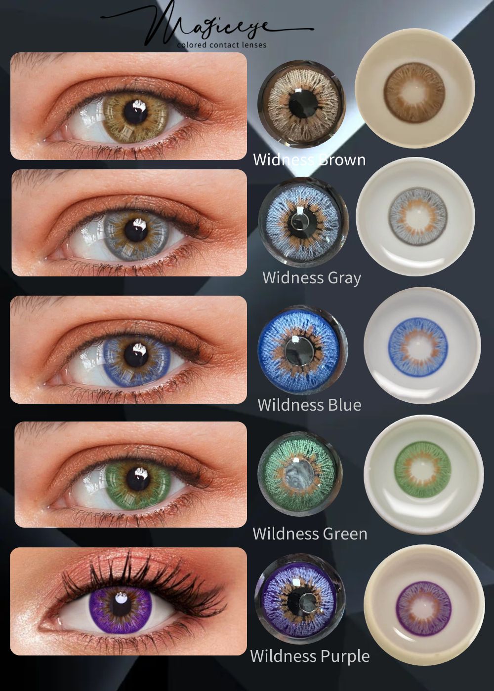 Lentes de contacto de color gris lobo salvaje