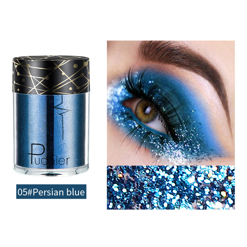 Pudaier Monochrome Eyeshadow Glitter Sequins Mermaid Princess Pearlescent Easy-to-Color 36 Colors Eyeshadow