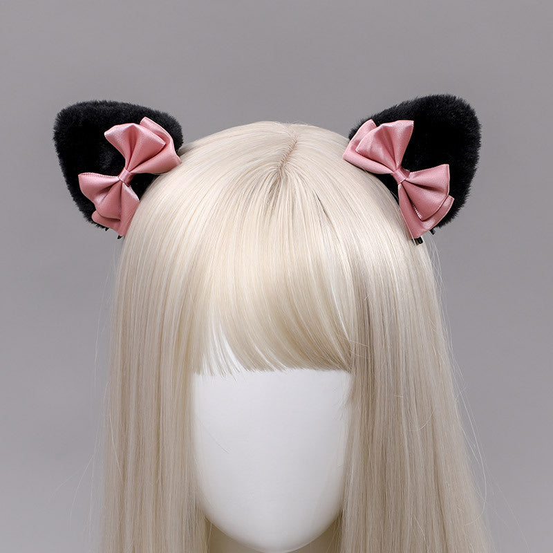 One Piece Dropshipping Handmade Japanese Style Cute Lolita Hair Accessories Pair Clip Lolita Beast Ear Side Clip Hair Accessories Cat Ear Hair Clip