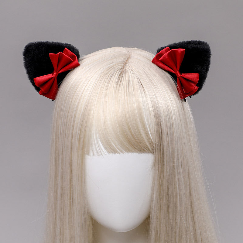 One Piece Dropshipping Handmade Japanese Style Cute Lolita Hair Accessories Pair Clip Lolita Beast Ear Side Clip Hair Accessories Cat Ear Hair Clip